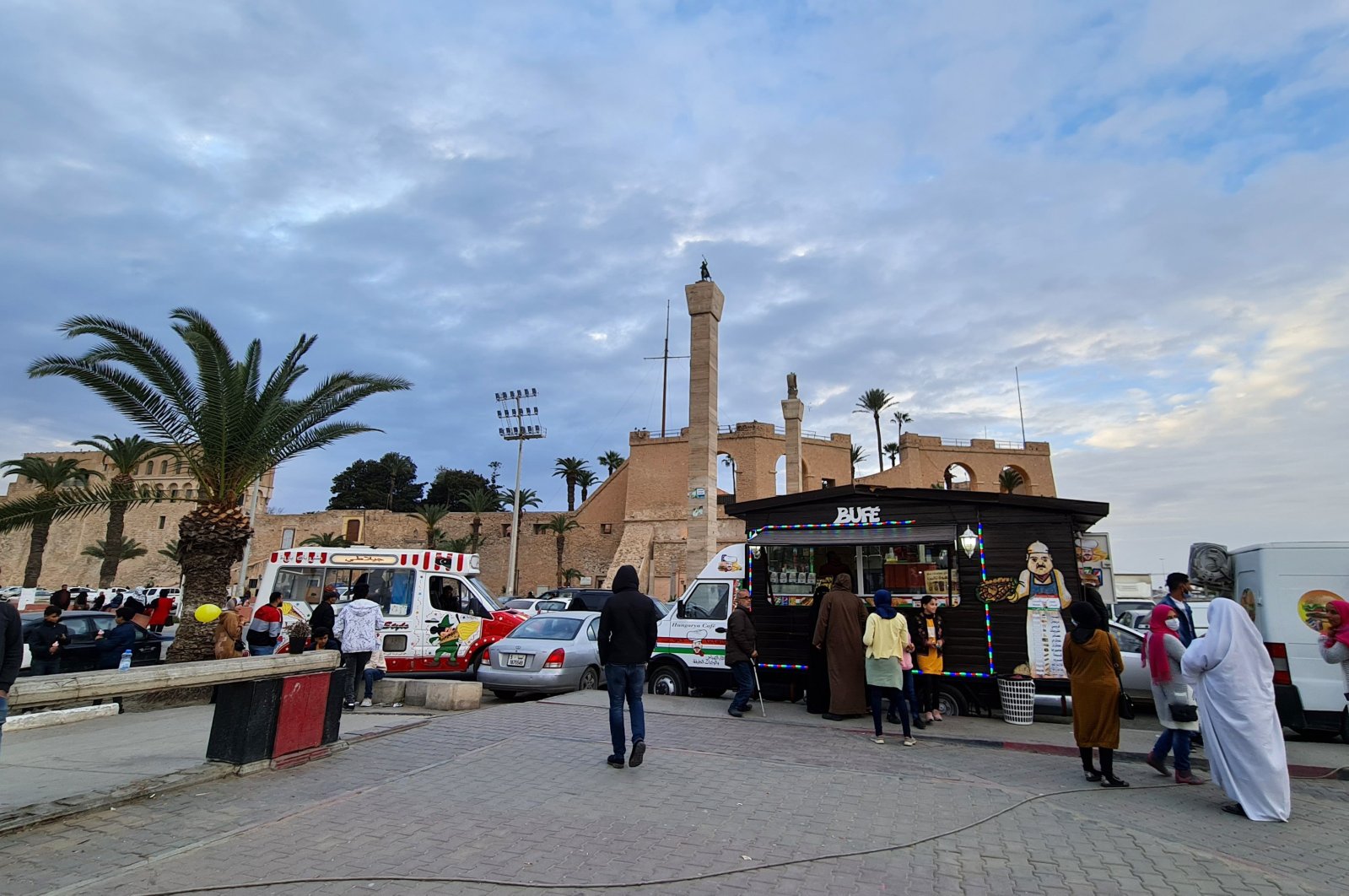 Libyans gather at Martyrs' Square in the capital Tripoli, Libya, Feb. 1, 2021. (AFP Photo)