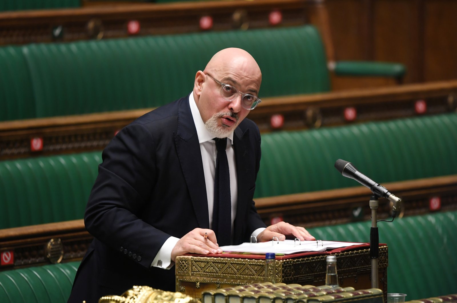 British Vaccine Deployment Minister Nadhim Zahawi speaks at the House of Commons in London, Britain, Feb. 4, 2021. (UK Parliament Handout via REUTERS)