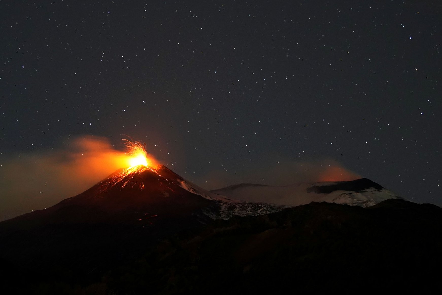 Spectacular eruptions from Mount Etna light up night sky Daily Sabah