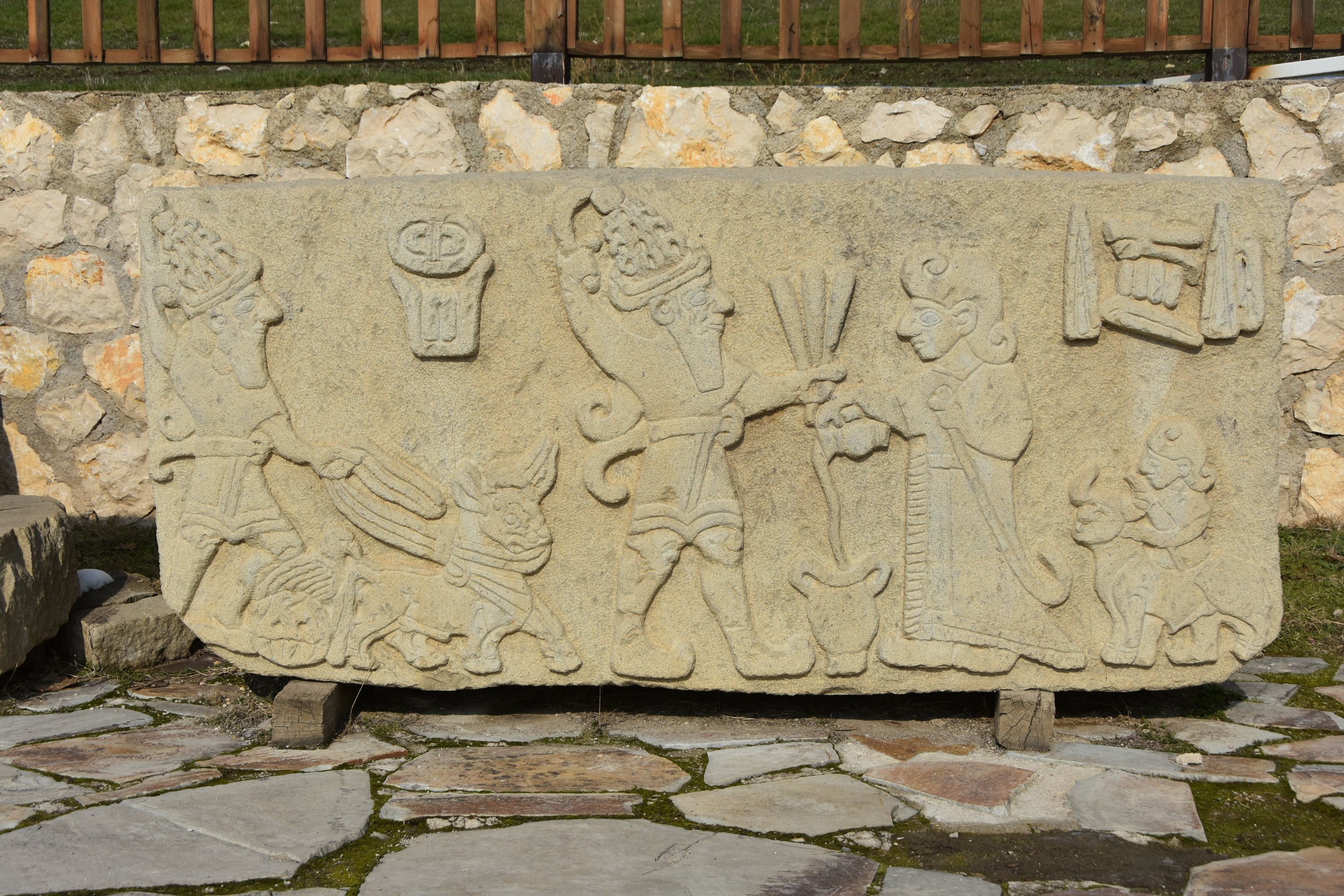 A Hittite relief at the Arslantepe Archaeological Site, Malatya, eastern Turkey, Feb. 5, 2021. (AA PHOTO)