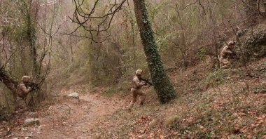 Soldiers participate in Operation Eren-8 Amanoslar in the southern provinces of Osmaniye and Hatay, and southeastern Gaziantep, Turkey, Feb. 8, 2021. (AA Photo)
