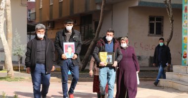 Two more families join the sit-in protest against the PKK in Diyarbakır province, southeastern Turkey, Feb. 8, 2021. (IHA Photo)