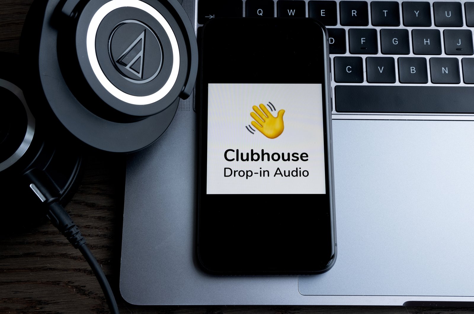 The Clubhouse application's logo is displayed on a smartphone in Amsterdam, Netherlands, Jan. 19, 2021. (Shutterstock Photo)
