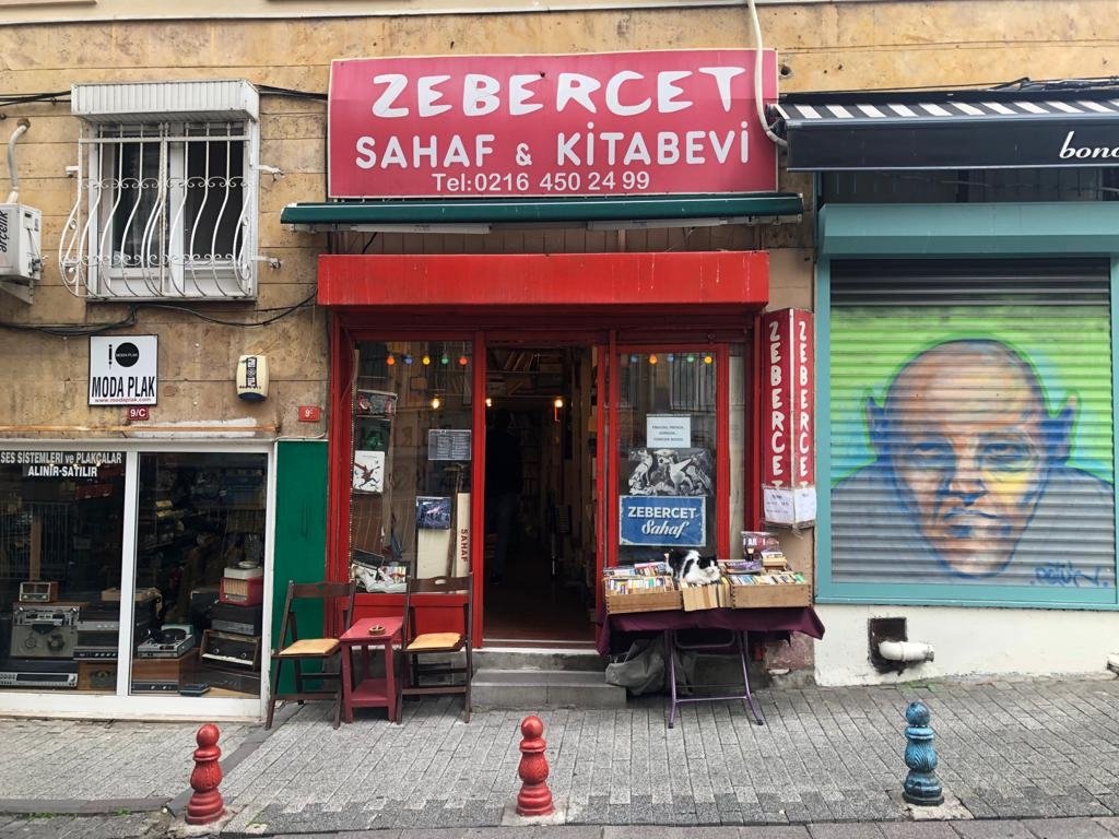 Zebercet sahaf is nestled between a boutique clothier and a nostalgic vinyl shop in the neighborhood of Moda in Kadıköy, Istanbul. (Photo by Matt Hanson)