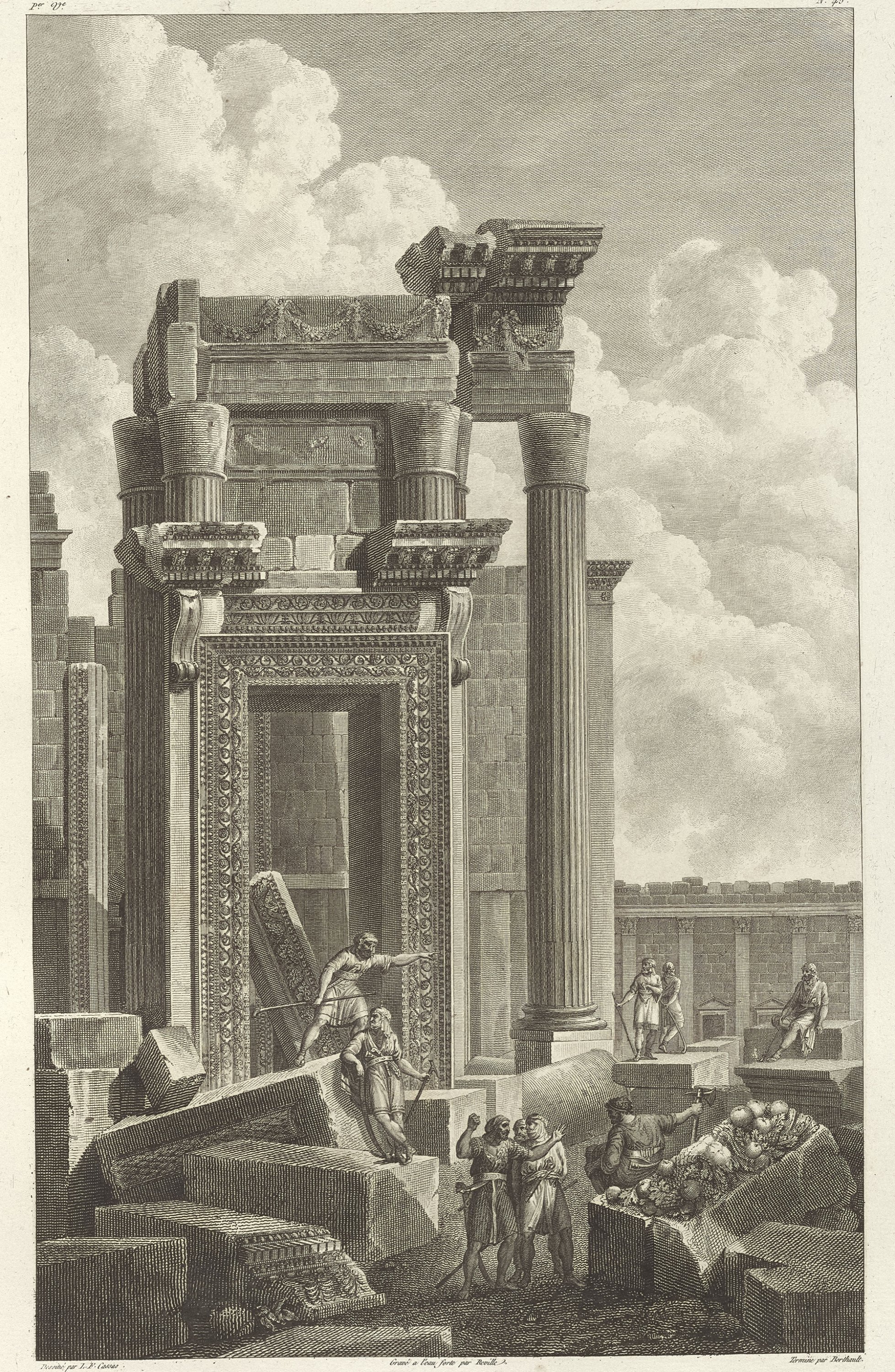 Temple of Bel, Jean-Baptiste Reville and Pierre-Gabriel Berthault after Louis-François Cassas, etching, 46 by 29 centimeters. 