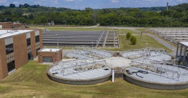 A wastewater treatment plant near downtown Richmond, Virginia, U.S., July 14, 2020. (AP Photo)