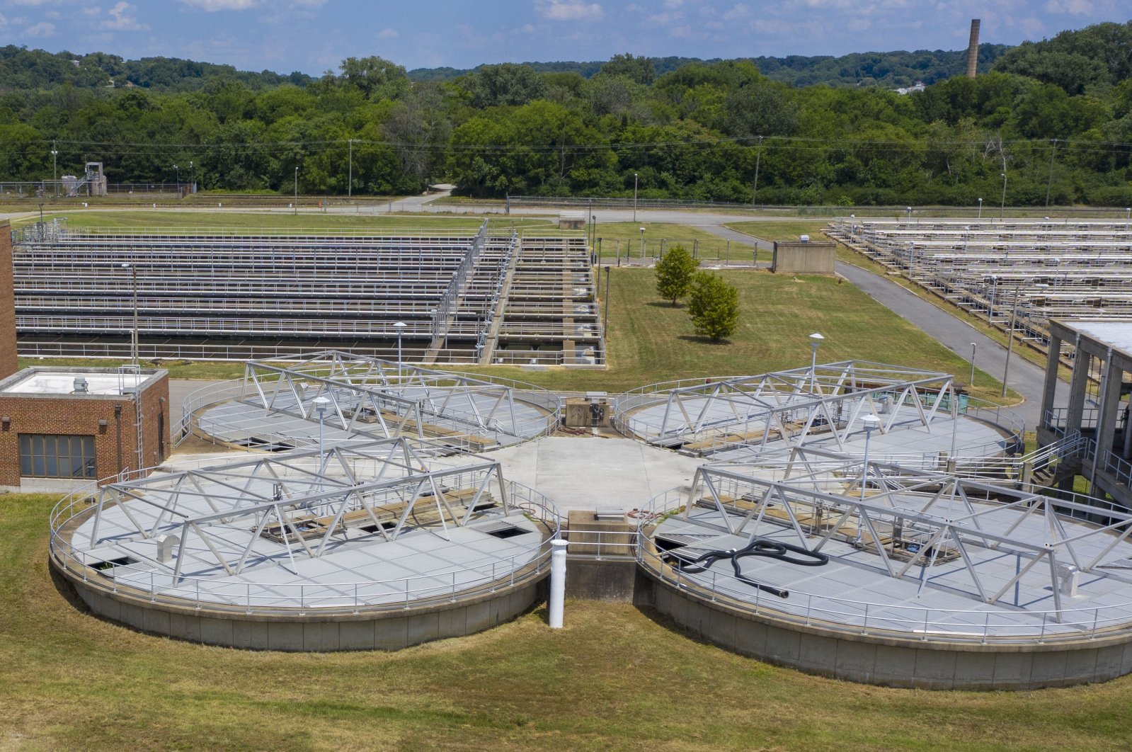 A wastewater treatment plant near downtown Richmond, Virginia, U.S., July 14, 2020. (AP Photo)
