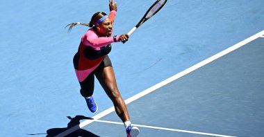 Serena Williams of the U.S. in action during her Australian Open second-round match against Serbia's Nina Stojanovic, Melbourne Park, Melbourne, Australia, Feb. 10, 2021. (Reuters Photo)