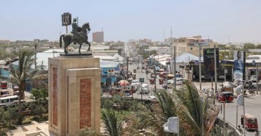 A general view of the Ahmed Gurey monument at the KM4 roundabout in Mogadishu, Somalia, Feb. 8, 2021. (Reuters Photo)