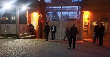 Employees of the Iranian consulate in a screengrab taken from the video shared by Oubai Shahbandar on Twitter on Feb. 11, 2021.