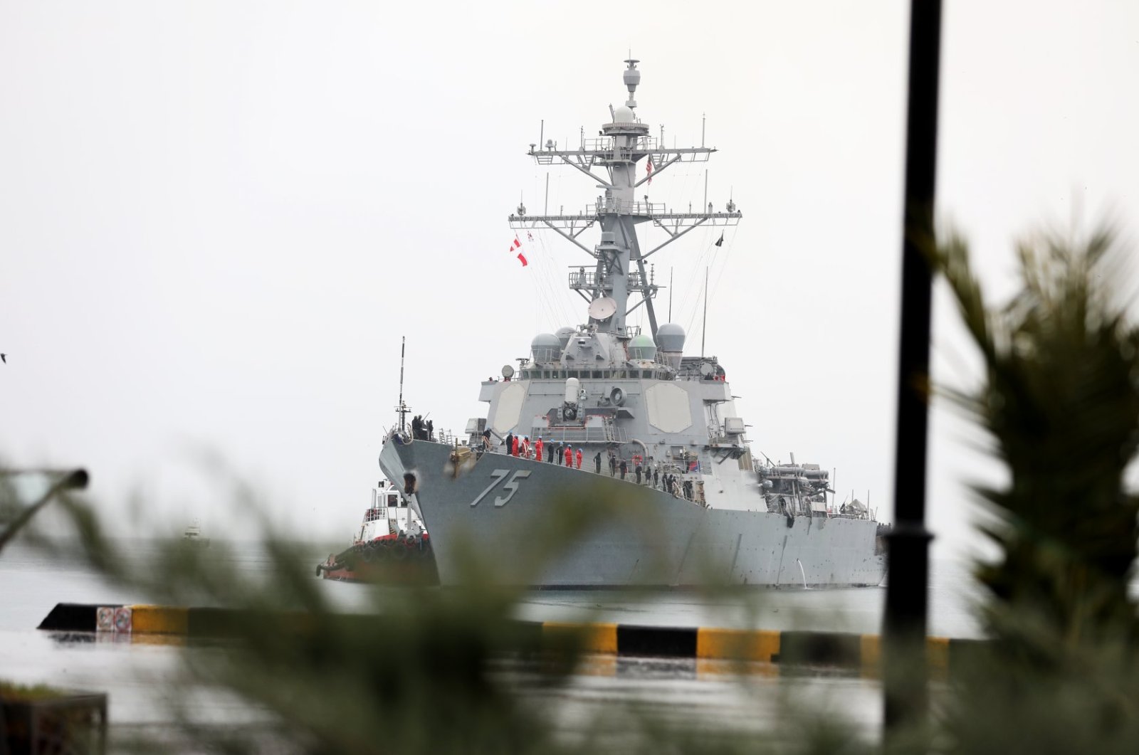 The USS Donald Cook arrives at the Batumi port of Georgia on Feb. 5, 2021 (AA File Photo)