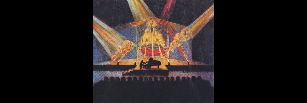 A color-light concert by Alexander Laszlo painted by Matthias Holl. (Courtesy of Hungarian Cultural Center)
