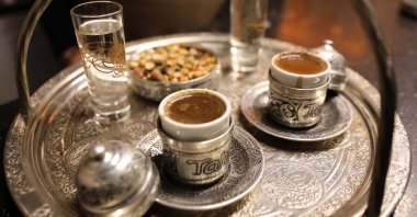 A tray of Turkish coffee is seen at a restaurant in Gaziantep, southeastern Turkey, Feb. 5, 2021. (DHA Photo)