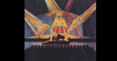 A color-light concert by Alexander Laszlo painted by Matthias Holl. (Courtesy of Hungarian Cultural Center)