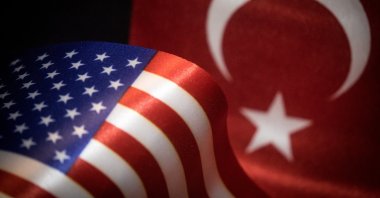 In this photo illustration, the U.S and Turkey flags are seen together, Istanbul, Turkey, Feb. 14, 2018. (Photo by Getty Images)