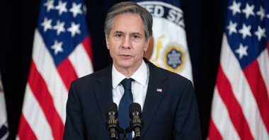 U.S. Secretary of State Antony Blinken speaks to staff at the State Department during the first visit of U.S. President Joe Biden in Washington, D.C., Feb. 4, 2021. (AFP Photo)