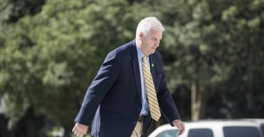 U.S. Representative Tom Emmer, R-Minn., walks up the House steps of the Capitol for the final votes of the week on Sept. 20, 2019. (Photo By Bill Clark/CQ-Roll Call, Inc via Getty Images) 
