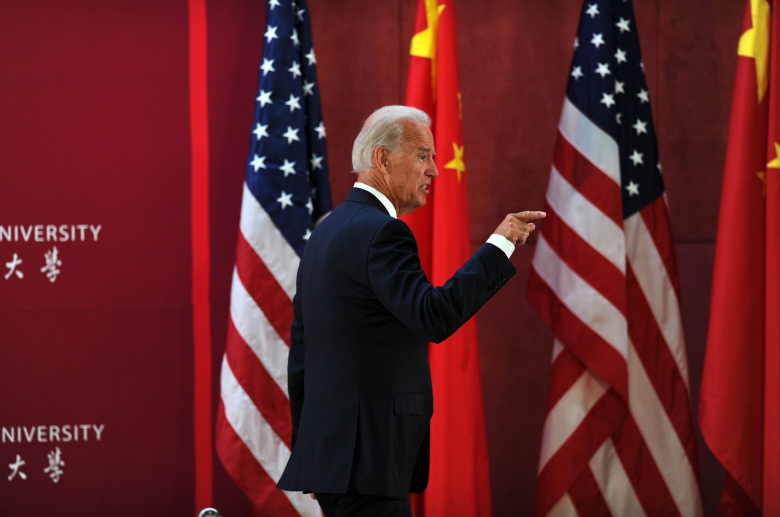 Then-U.S. Vice President Joe Biden gives a lecture at Sichuan University during his visit to China, in Chengdu, Sichuan, China, Aug. 21, 2011. (Photo by Getty Images)