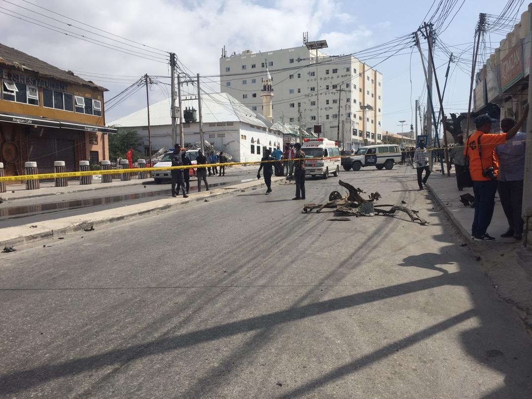 A car bomb exploded near the headquarters of the Somali parliament in the capital Mogadishu on Feb. 13, 2021. (AA Photo)