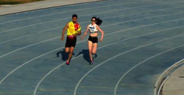 Turkish athlete Sevda Kılınç Çırakoğlu is seen competing during T12 400 meter race. (Photo courtesy of Turkish National Paralympic Committee's Twitter account @TurkParalimpik)