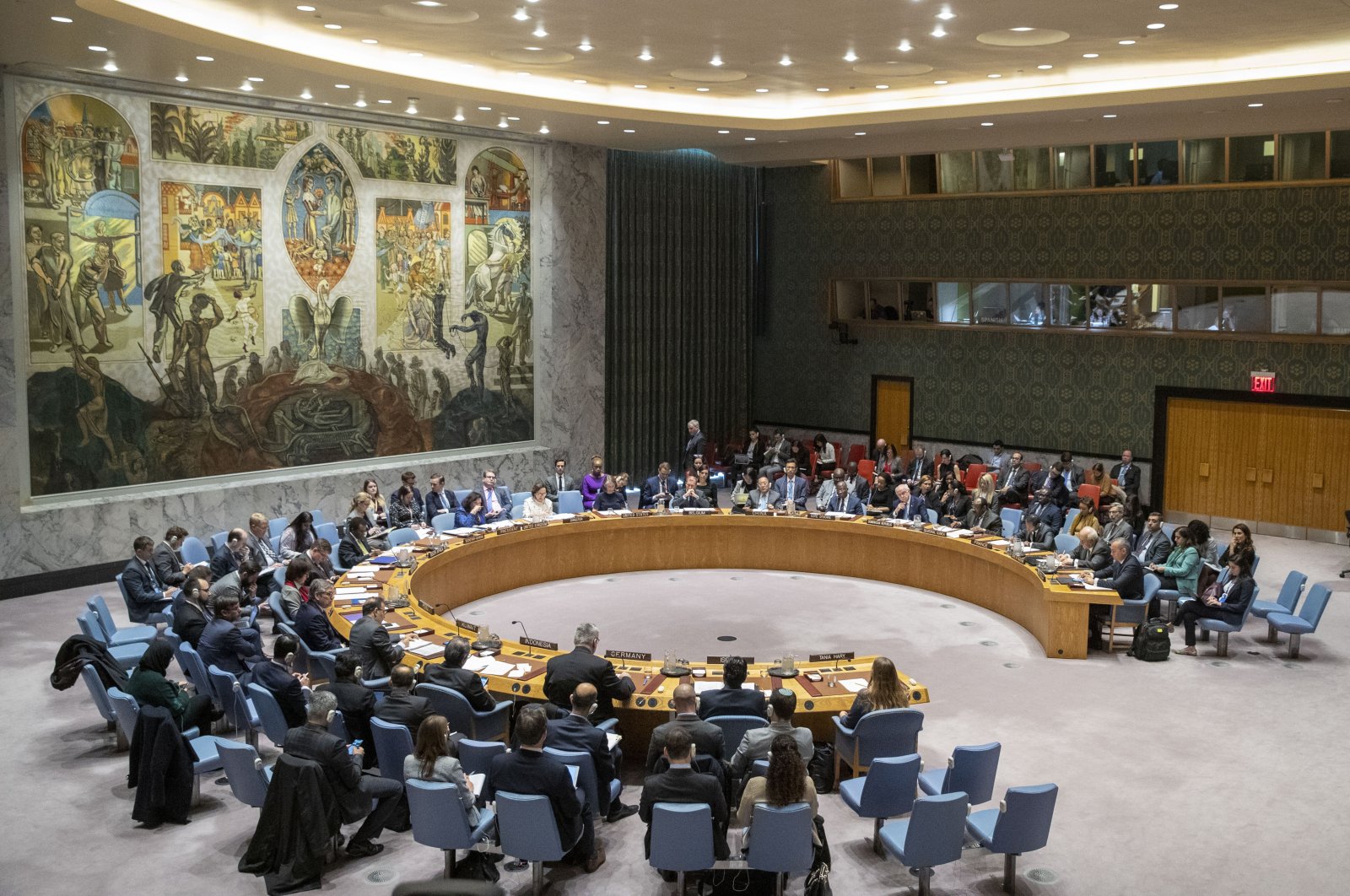 The U.N. Security Council holds a meeting at the United Nations headquarters, Nov. 20, 2019. (AP Photo)