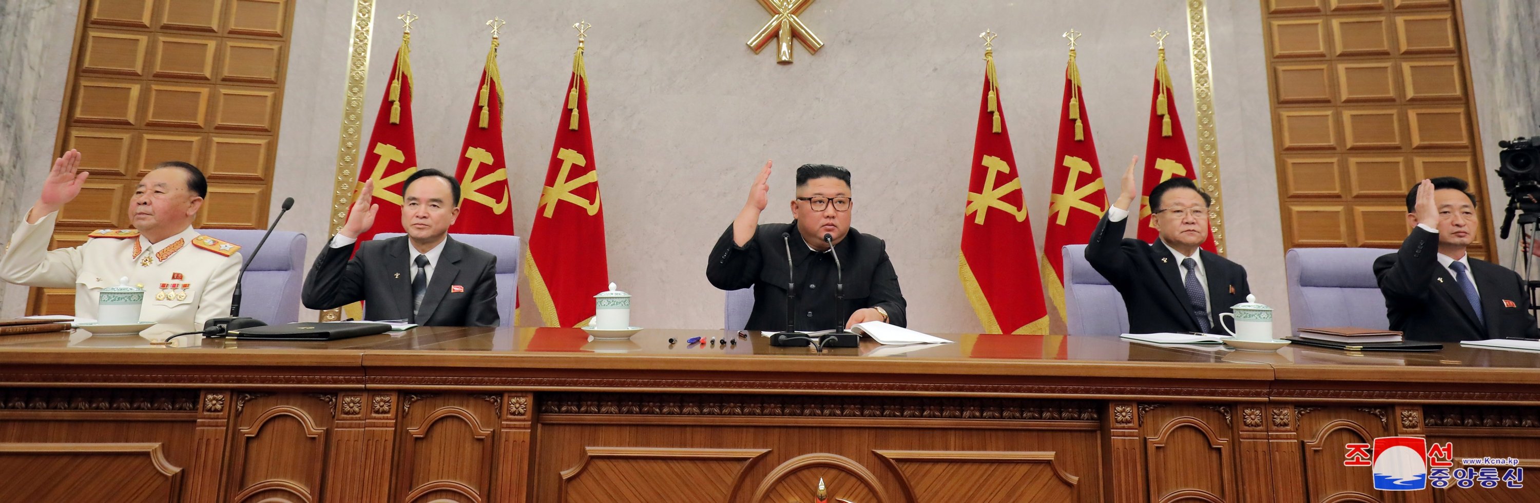 North Korean leader Kim Jong Un attends a plenary meeting of the Workers' Party in Pyongyang, North Korea, in this undated photo released by North Korea's Korean Central News Agency on Feb. 12, 2021. (KCNA via Reuters)