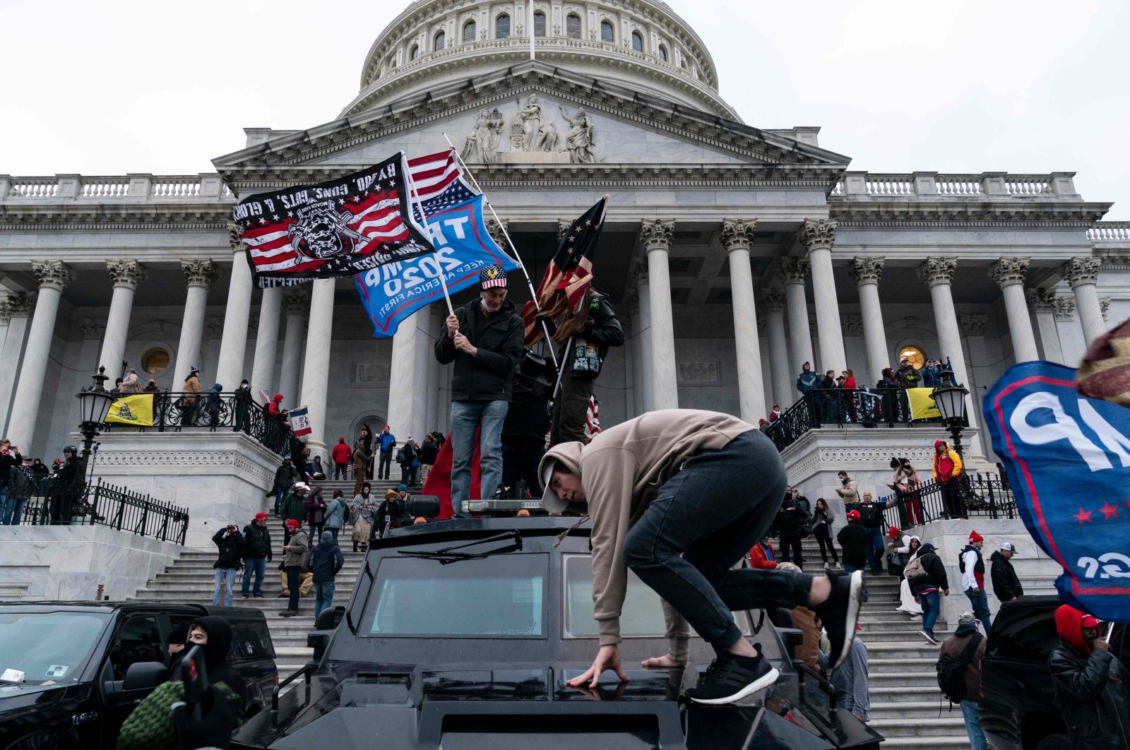 Supporters of then-U.S. President Donald Trump protest outside the Capitol, Washington, D.C., U.S., Jan. 6, 2021. (AFP Photo)