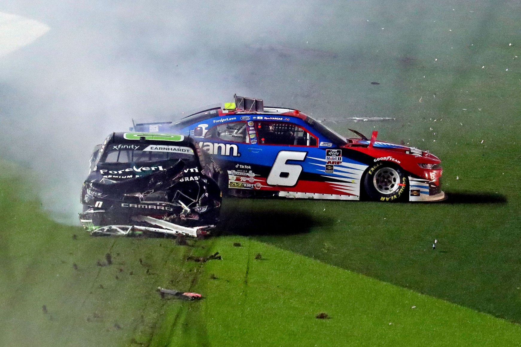 In Photos: Daytona 500 Ends With Fiery, Crash-filled Final Lap 