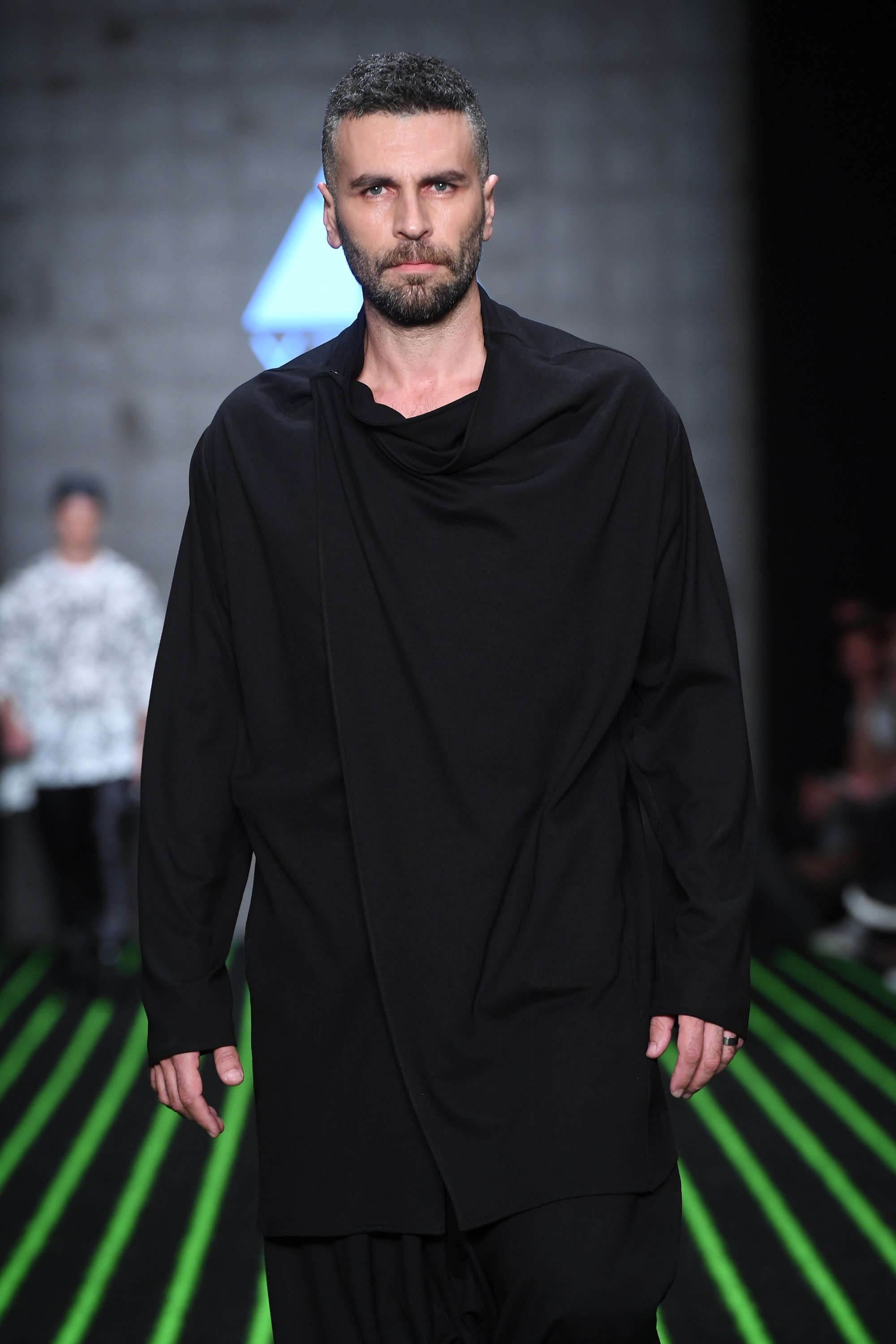 A model walks the runway during the Y Plus By Yakup Biçer show during Mercedes-Benz Istanbul Fashion Week at Zorlu Performance Hall on October 9, 2019 in Istanbul, Turkey. (Getty Images)