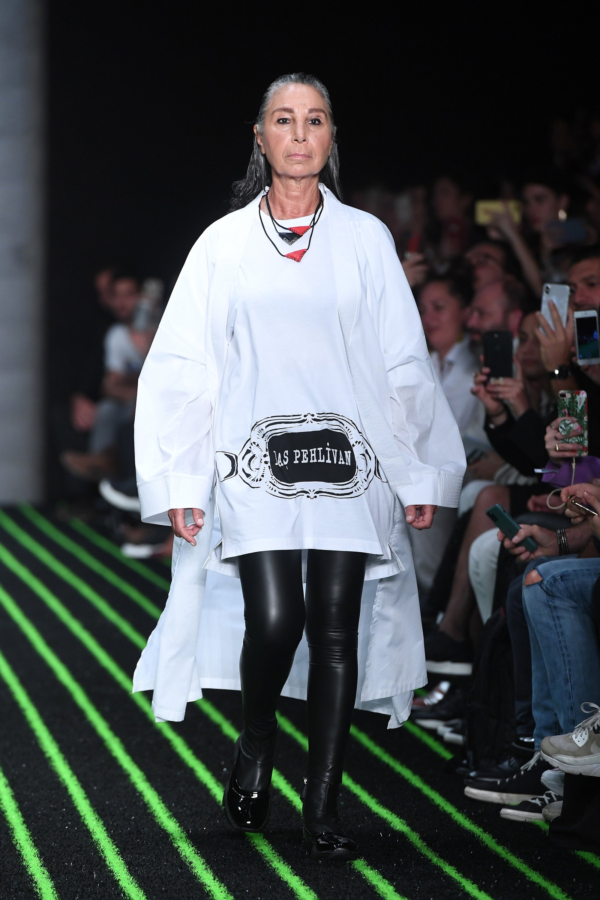 A model walks the runway during the Y Plus By Yakup Biçer show during Mercedes-Benz Istanbul Fashion Week at Zorlu Performance Hall on October 9, 2019 in Istanbul, Turkey. (Getty Images)
