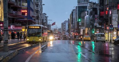 Commuters and vehicles in the Kadıköy district of Istanbul, Turkey, Feb. 15, 2021. (Photo by Getty Images)