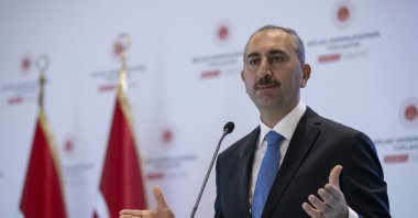 Justice Minister Abdulhamit Gül speaks in Sakarya province, northwestern Turkey, Feb. 19, 2021. (AA Photo)