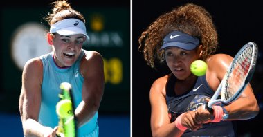 This combination photo shows U.S.' Jennifer Brady (L) and Japan's Naomi Osaka during their respective semifinal matches at the Australian Open, Feb. 18, 2021. (AFP Photo)