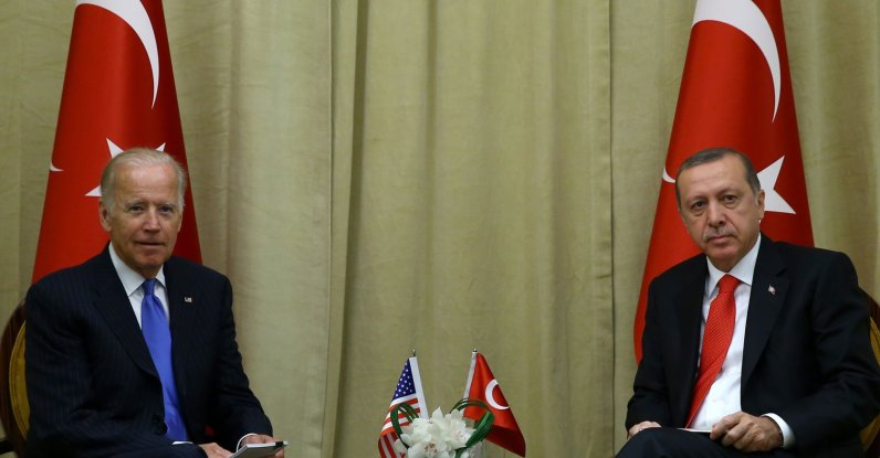 President Recep Tayyip Erdoğan meets with then-US Vice President Joe Biden, the capital Ankara, Sept. 21, 2016. (Sabah File Photo)