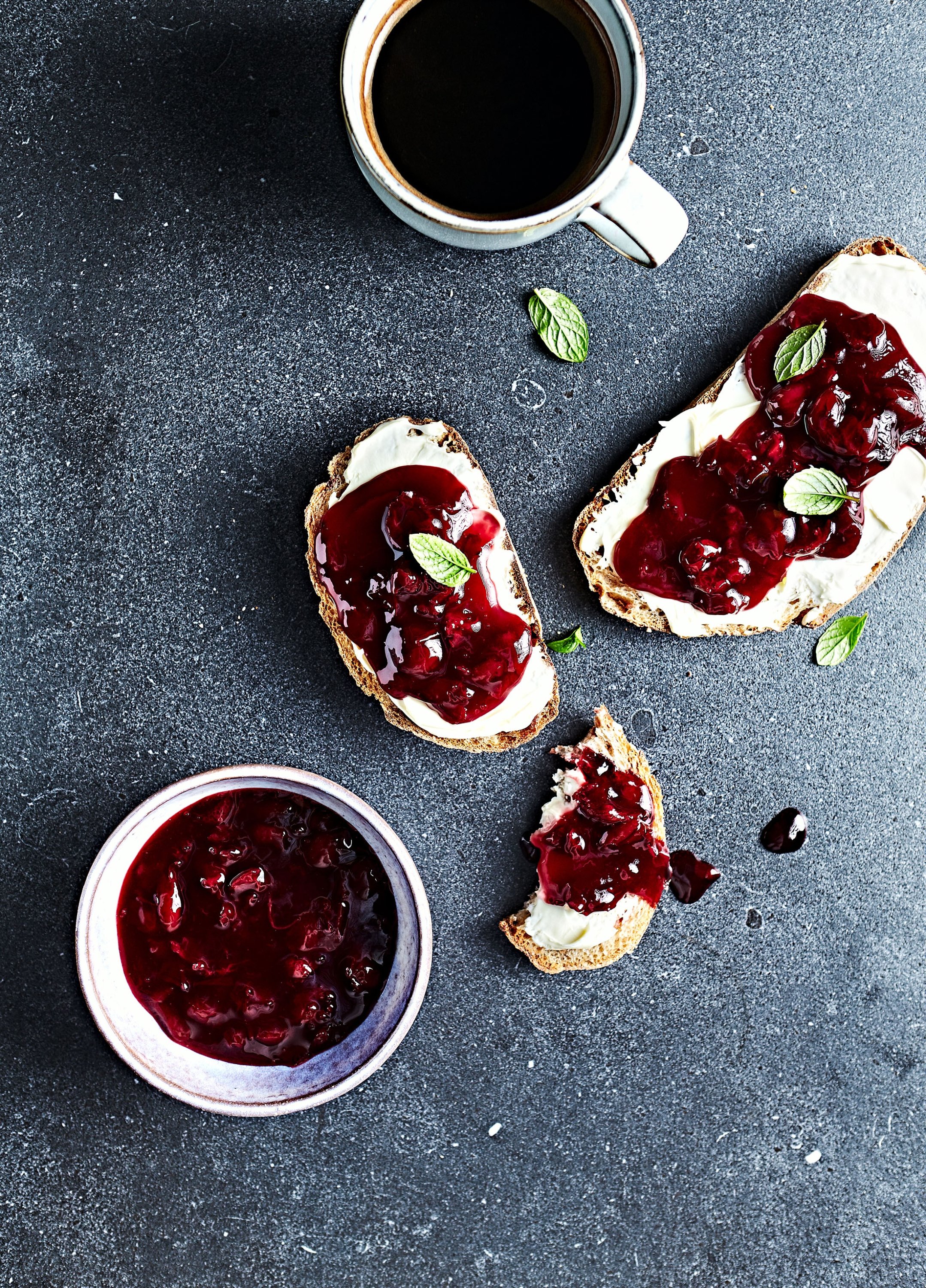 Cherry jam and cream cheese make for a heavenly breakfast pairing. (Shutterstock Photo)