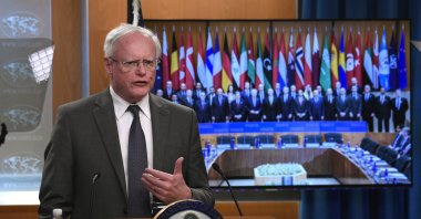 The U.S.' former envoy to Syria James Jeffrey speaks during a news conference at the State Department in Washington, D.C., U.S., Nov. 14, 2019. (AP Photo)