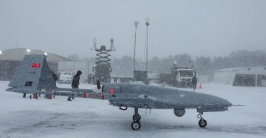 The Bayraktar TB2 drone is seen at the Baykar Flight Training Center in this photo shared on Baykar's Twitter account, Tekirdağ, Turkey, Feb. 14, 2021. (Courtesy of Baykar)