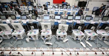 Turkish ventilators in production at an Arçelik factory in Çerkezköy district, Tekirdağ province, Turkey, April 12, 2020. (AA Photo)