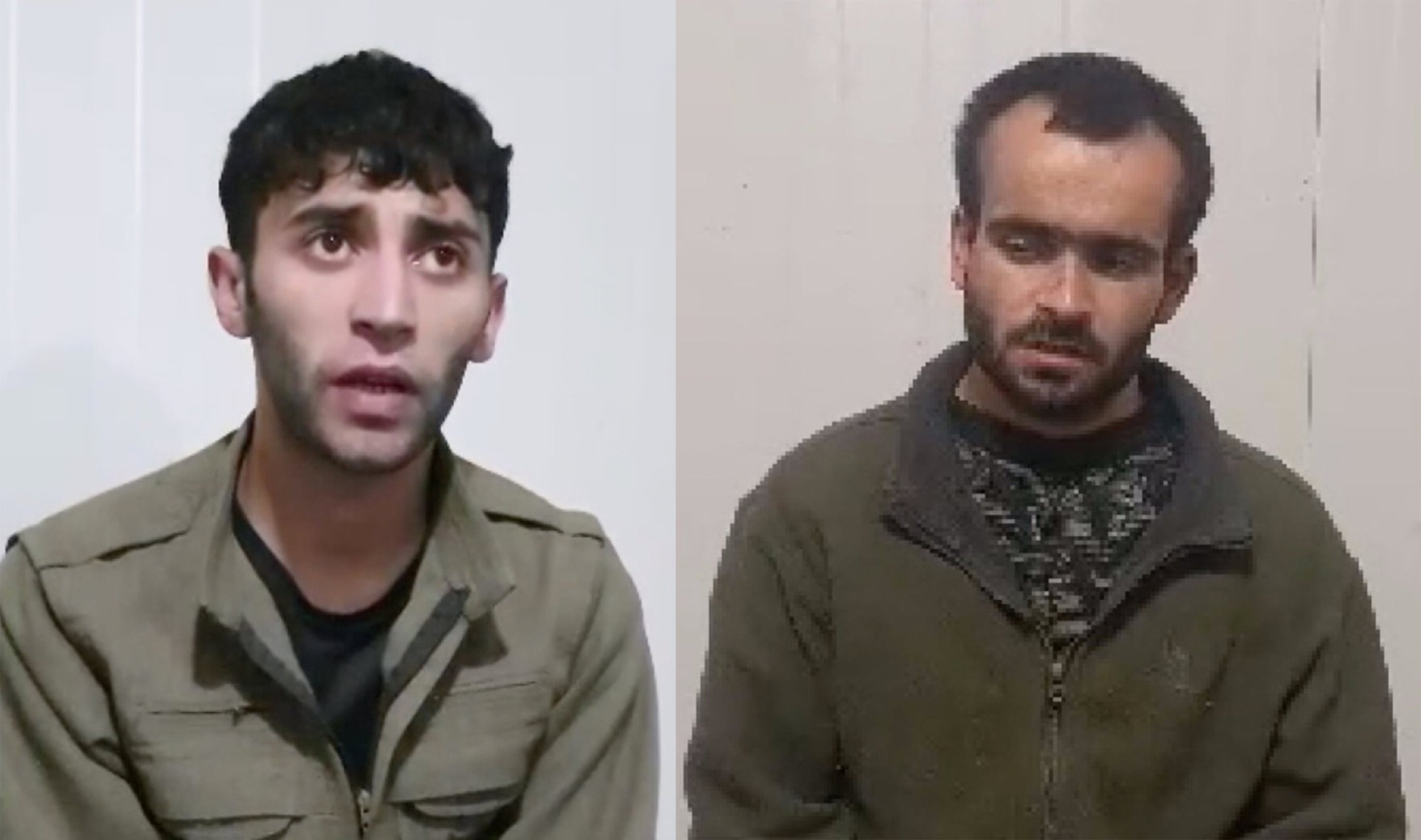 PKK terrorists Doğan Geçgel (L) and Osman Acer are seen in screenshots from their testimony videos.