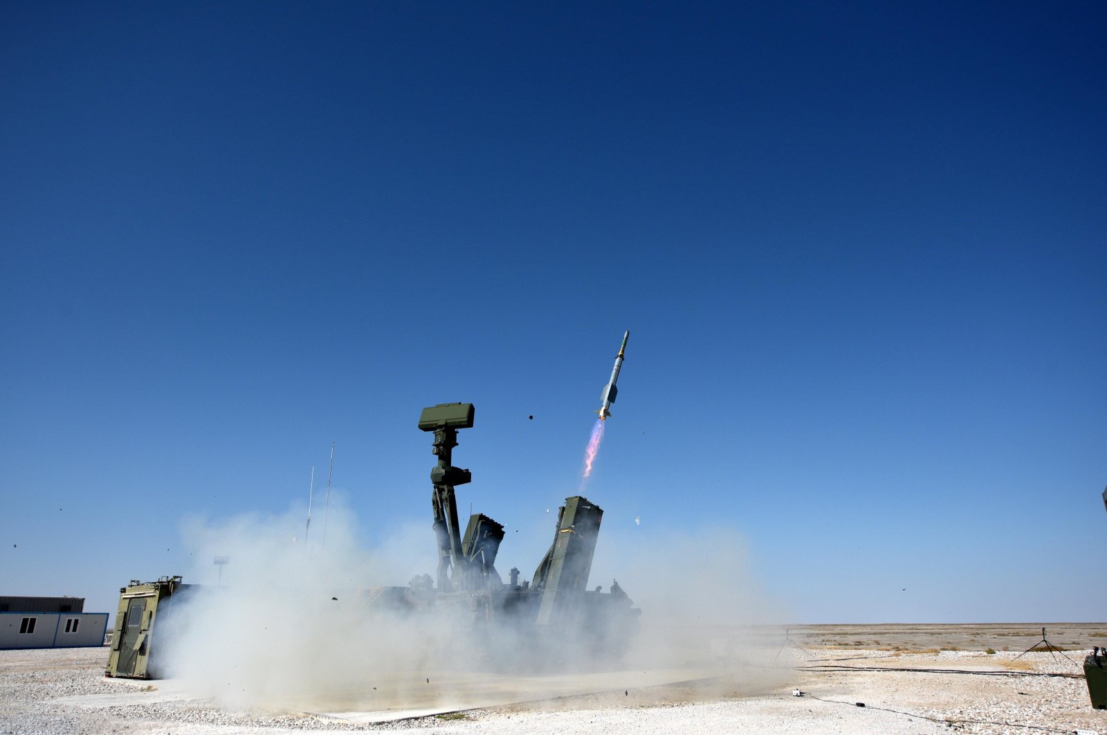 A file photo from the tests of the domestic low-altitude Hisar-A air defense system at the Defense Industries' complex in central Turkey's Aksaray province, Oct. 12, 2019. (DHA Photo)