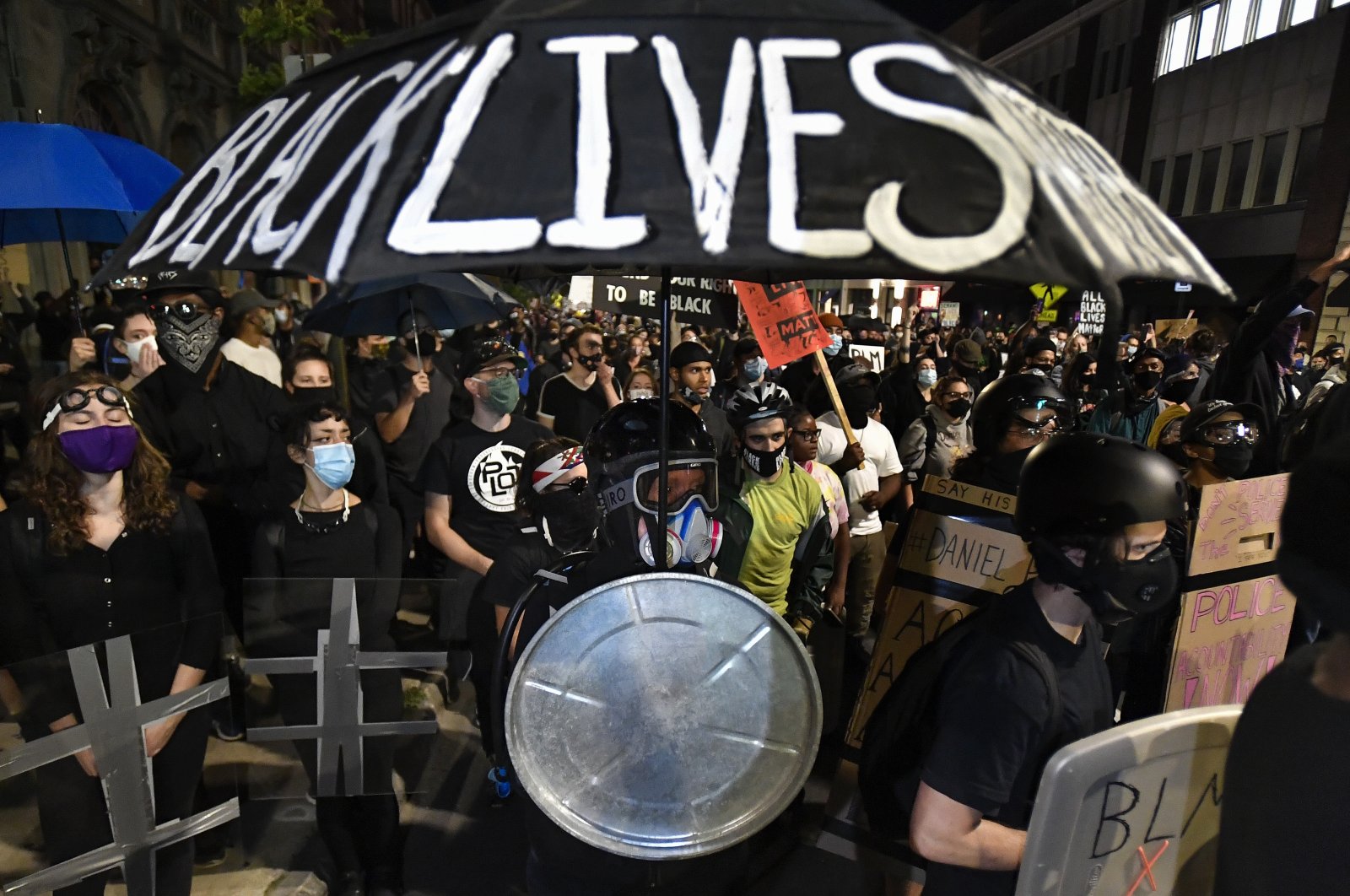Demonstrators march through the streets protesting the death of Daniel Prude, Rochester, New York, the U.S. Sept. 4, 2020. (AP Photo)