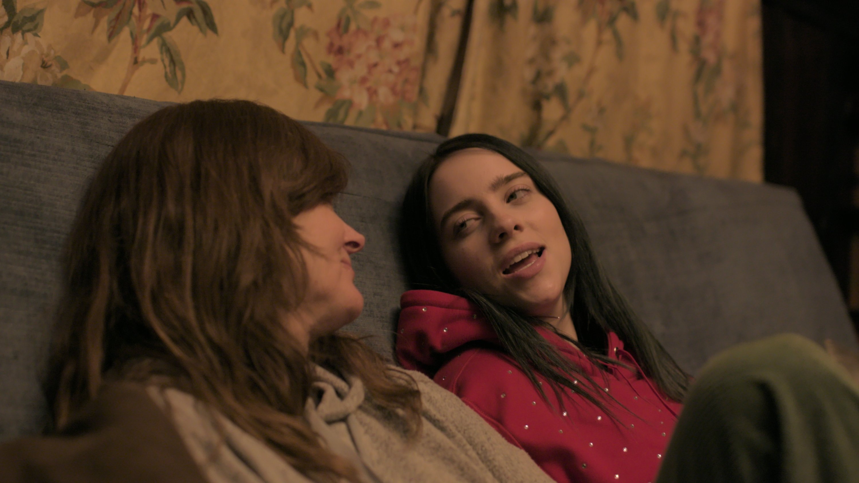 This image released by Apple TV  shows Billie Eilish (R) and her mother Maggie Baird in a scene from "Billie Eilish: The World’s A Little Blurry." (AP Photo)