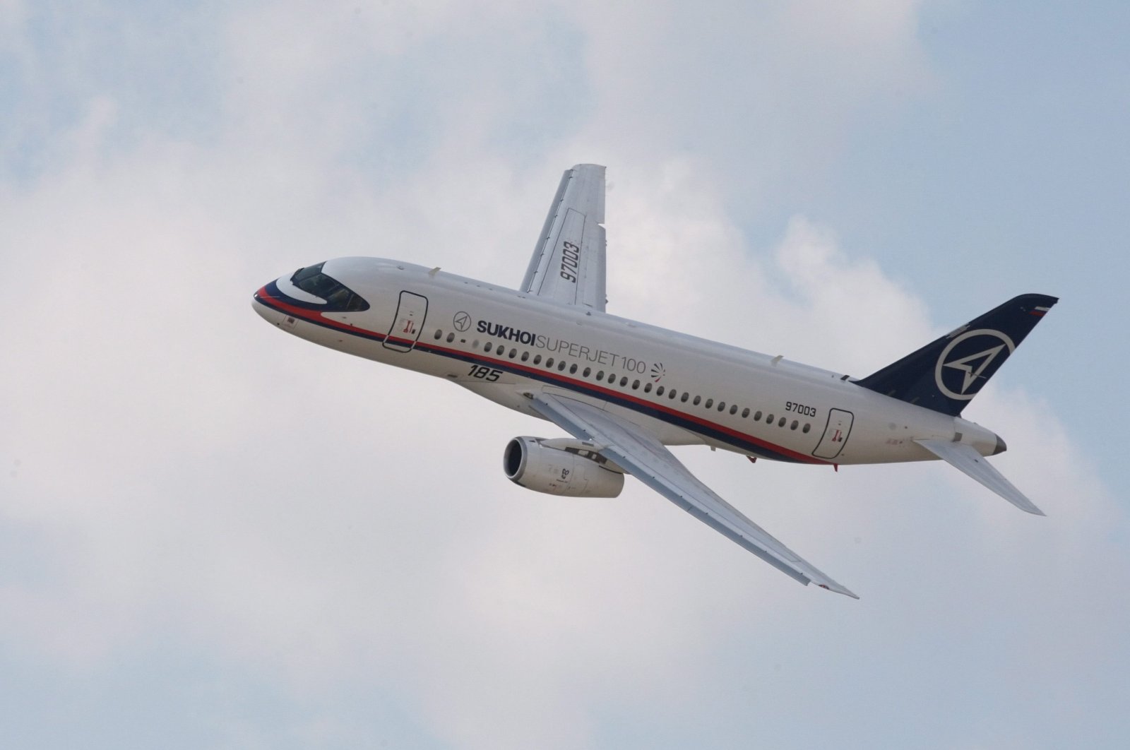 This file photo shows a Sukhoi Superjet 100 airplane during the Moscow International Air-Space, Russia, Aug. 18 2009. (EPA)
