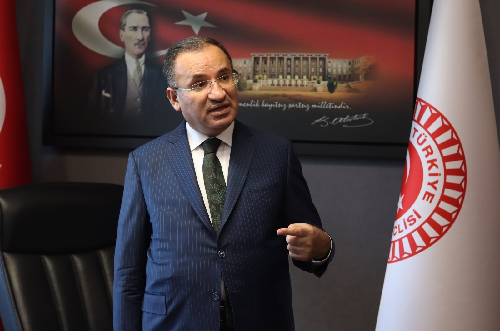 The head of the Turkish Grand National Assembly's (TBMM) Constitutional Commission, former Justice Minister Bekir Bozdağ, speaks during an interview with Daily Sabah, Ankara, Turkey, Feb. 24, 2021. (Photo by Daily Sabah)