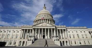 A man makes his way past the U.S. Capitol in Washington, U.S., Feb. 26, 2021. (Reuters Photo)