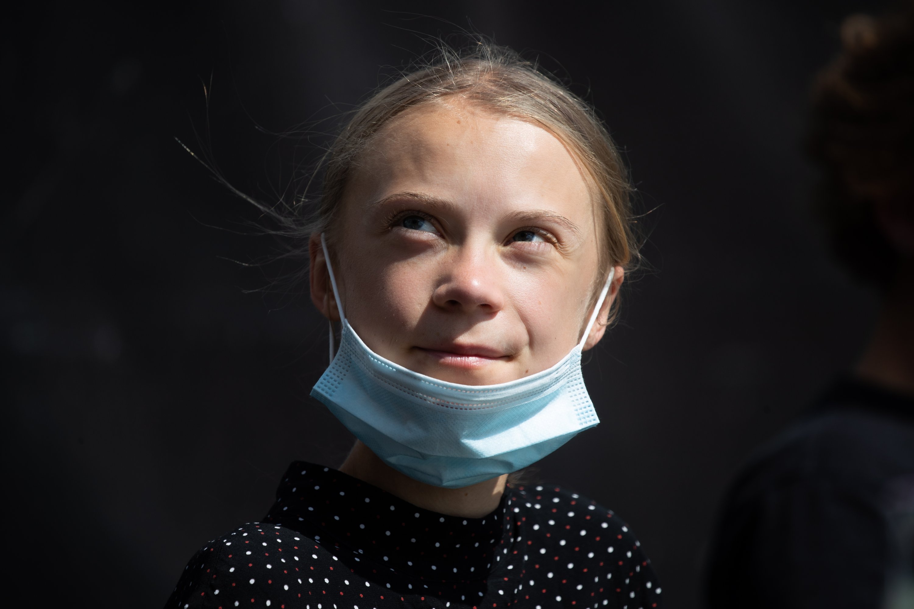 Swedish climate activist Greta Thunberg during a press conference at the House of the World's Cultures (Haus der Kulturen der Welt) in Berlin, Germany, Aug. 20, 2020. (EPA Photo)