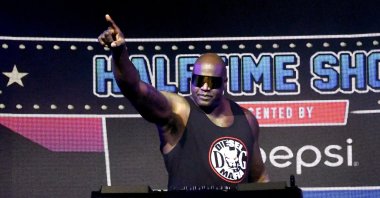 Shaquille O'Neal performs as DJ Diesel at The SHAQ Bowl for Super Bowl LV, in Tampa, Florida, Feb. 07, 2021. (AFP Photo)