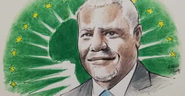 An Illustration featuring Moussa Faki Mahamat by Erhan Yalvaç.