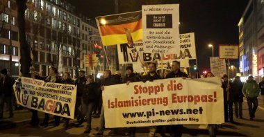 Participants of BAGIDA, the Bavarian section of the anti-immigration movement 'Patriotic Europeans against the Islamization of the West' (PEGIDA), gather in Munich, Germany, Monday, Jan. 19, 2015. (AP File Photo)