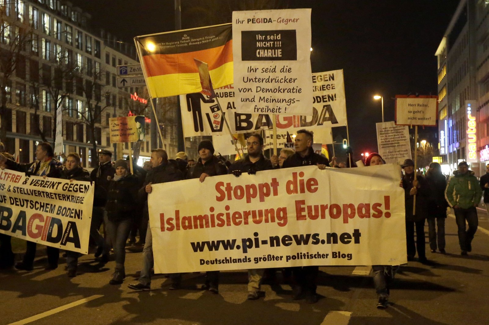 Participants of BAGIDA, the Bavarian section of the anti-immigration movement 'Patriotic Europeans against the Islamization of the West' (PEGIDA), gather in Munich, Germany, Monday, Jan. 19, 2015. (AP File Photo)